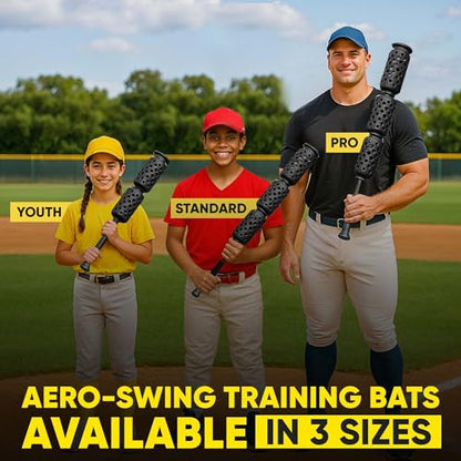 Aero Swing Baseball & Softball Swing Trainer – Air Resistance Bat Speed Trainer, Improves Swing Speed Up to 20 MPH, Batting Aid for Youth & Adults, On-Deck Warm-Up Bat - color: Black and Red, size: AERO-BAT Youth