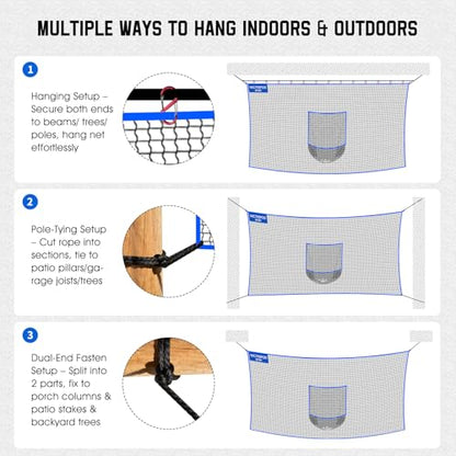 Golf Net with Target Pocket, 20ft/15ft/10ft Golf Practice Net, Heavy-Duty Multi Sports Netting Barrier, Golf Hitting Net for Golfer Garages Backyard Driving Swing Chipping, Indoor Outdoor Use - size: 20ftx10ft