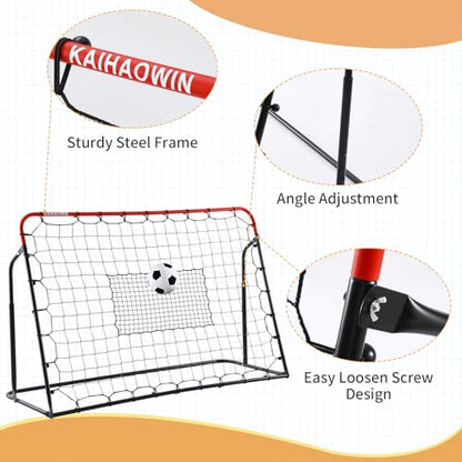 Soccer Rebound Net, 4'x4' Steel Soccer Rebounder, Bounce Back Net for Backyard Soccer Practice Training-Adjustable Angle - style: 6'x4'