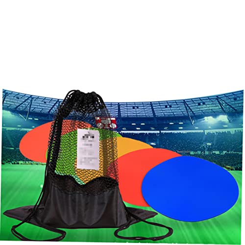 SUPVOX 6pcs Soccer Training Markers Football Roadblock Discs Green Yellow Storage Bag for Agility Drills and Use