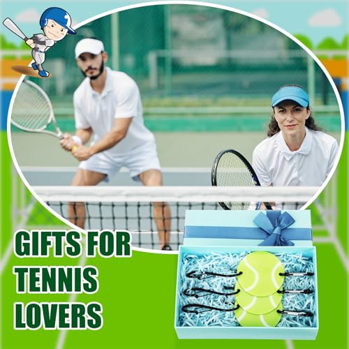 CroBlissful 6 Pcs Bag Hook for Fence Baseball Football Basketball Tennis Team Gifts Bag Clip Sports Backpack Buckle with Acrylic Board for Bat Water Bottle Player Lover Gifts - color: Tennis