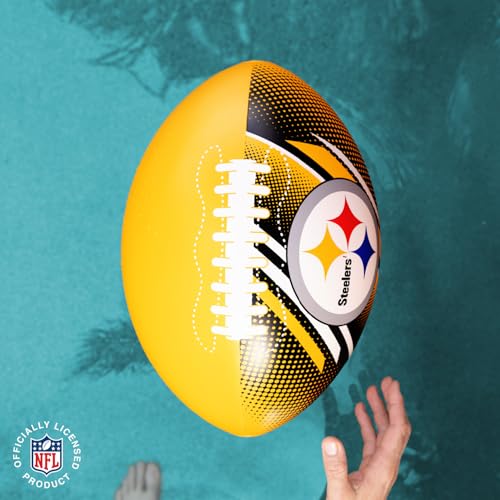 BigMouth 18” Inflatable Pool Football Officially Licensed NFL Fan Gear Merchandise Beach Ball Games for Adults and Teens - style: Pittsburgh Steelers