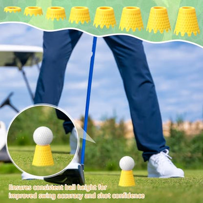 8 Pack Golf Simulator Tees, TPU Golf Tees 1/4"-2" Height, Durable Practice Tee for Indoor Outdoor Winter Training, Driving Range & Turf Mats