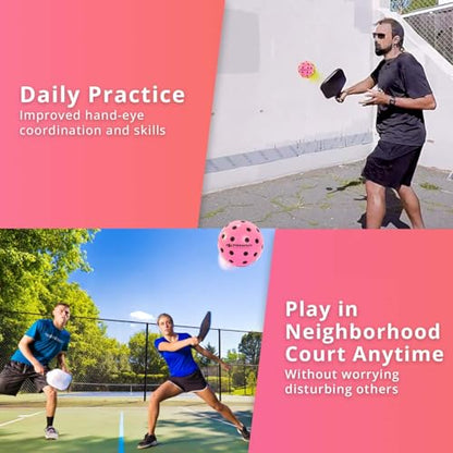 Silent Pickleball Balls - Quiet Foam Pickleballs for Indoor and Outdoor Practice - Includes 3 Balls and Tube - 3 Pack Soft Pickleballs - color: B-Pink