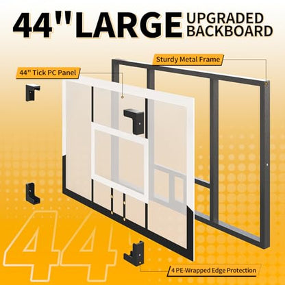 Portable Basketball Hoop 44 Inch Outdoor Backboard, 10FT Height Adjustable Basketball Goal for Teens, Kids and Adults, Play in Yard Park Gym Driveway Indoors