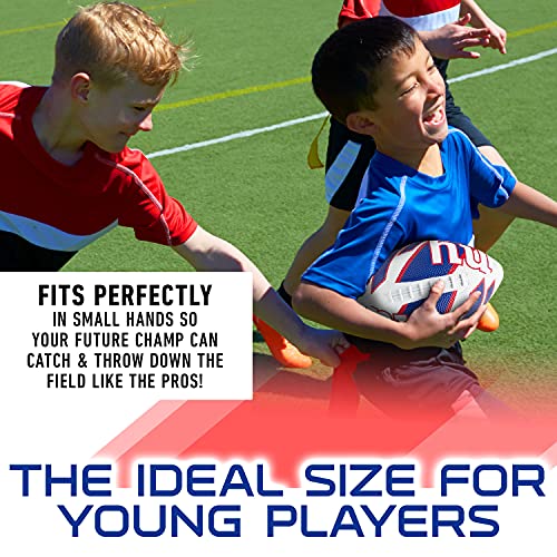 Franklin Sports NFL Team Footballs - Rubber Youth Mini Balls for All Teams - Kids 8.5" Football + Air Pump Sets - Official NFL Licensed - style: New York Giants