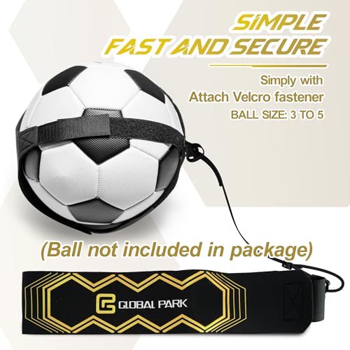 Global Park Soccer Trainer Adjustable Waist Belt - Football Training Equipment Aid for Ball Control, Passing & Shooting, Kick Throw Trainer Solo Practice Volleyball, Rugby for Kids Adults at Home - color: Black