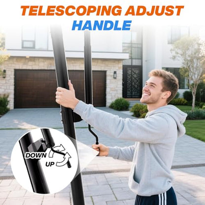 AWII SPORT Basketball Hoop Outdoor 40&44&48 Inch Impact Backboard, 5.3-10FT Height Adjustable Basketball Hoop Goal System with Portable Wheels for Adults