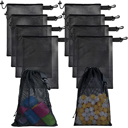 10 PCS With Clips Mesh Drawstring Bags, Portable Nylon Storage Bags for toy,Sports Storage,Outdoor activities etc. (15.7x19.7in) - size: 15.7x19.7in