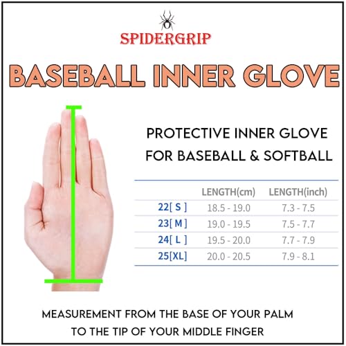 Spider Grip Baseball Protective Padded Inner Glove