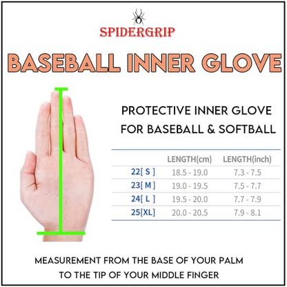Spider Grip Baseball Protective Padded Inner Glove