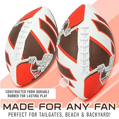Franklin Sports NFL Team Footballs - Rubber Youth Mini Balls for All Teams - Kids 8.5" Football + Air Pump Sets - Official NFL Licensed - style: Cleveland Browns