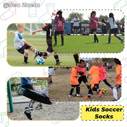 Sea Zaela 4 Pairs Kids Halloween Striped Knee-High Crew Length Socks, Unisex, Casual, 1-6 Years, Small, Red, 4 Count - color: Black+purple+pink+deep Pink, size: 6-10 Years