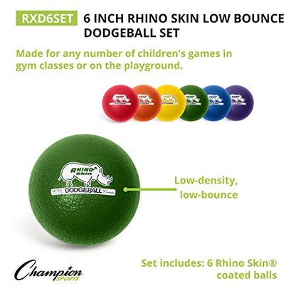 Champion Sports® Rhino Skin® Low Bounce Dodgeball Sets & Singles for Playground, PE, Backyard & League Games – Team Sports Equipment for Youth & Adults