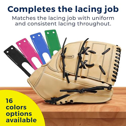 TOFL Baseball Glove Lace Kit | 6 Leather Laces, Lacing Needle, Thumb & Pinky Straps | Heavy Duty Baseball Glove Relacing Kit - color: Magenta