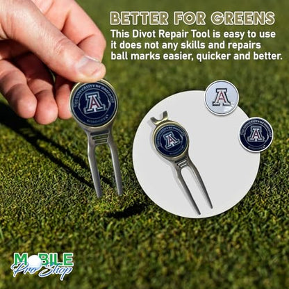 Divot Repair Tool Removable Magnetic Ball Marker-Best Divot Fixer - style: ARIZONA WILDCATS