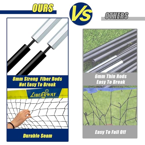 Soccer Goal 4'x 3' Portable Kids Soccer Goals for Backyard or Indoor Pop Up Soccer Net with 6 Training Cones, Carrying Bag, 8 Ground Stakes
