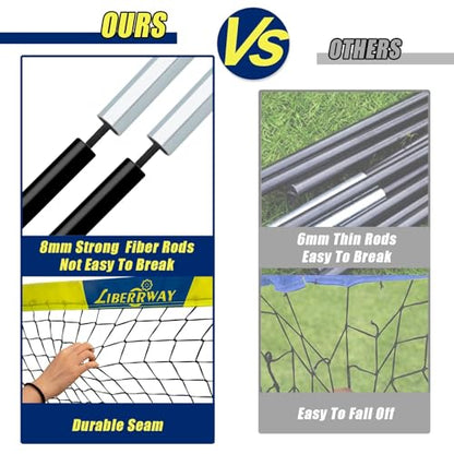 Soccer Goal 4'x 3' Portable Kids Soccer Goals for Backyard or Indoor Pop Up Soccer Net with 6 Training Cones, Carrying Bag, 8 Ground Stakes