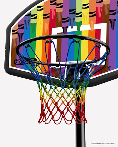 Spalding X Crayola 32" Molded Eco-Composite Telescoping Portable Basketball Hoop with Mini Court Marking Kit