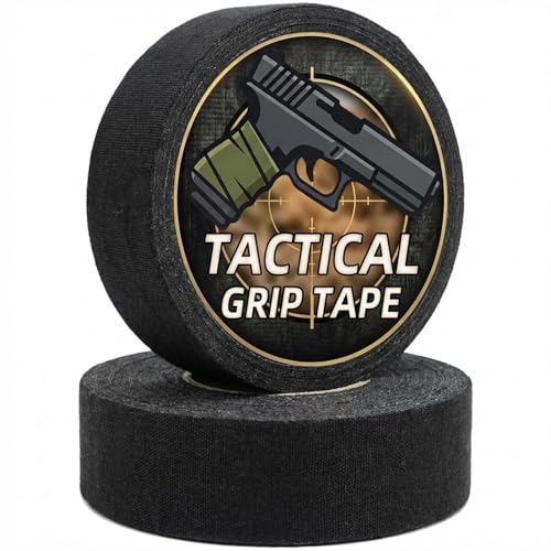 2 Rolls Magsaddle Gun Grip Tape, Non-Reflective, No Residue Goon Grip Tactical Tape for Pistol, Handgun, Rifle, Sports, Tool, Pull Up Bars, Handles, Bats, Rackets, Gym Equipment, Handrails - color: Black