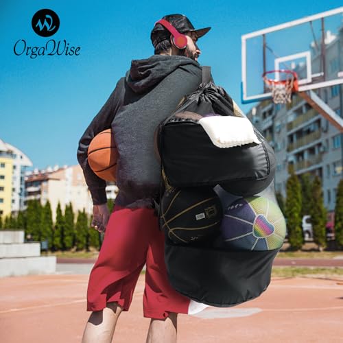 OrgaWise Extra Large Soccer Ball Bags for Coaches with Handle and Strap,Basketball Ball Bag - size: 27"x36"/70x90cm