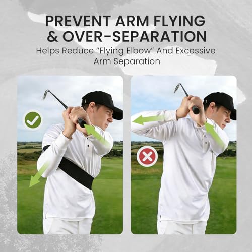 FINGER TEN Golf Swing Training Aid & Adjustable Correcting Swing Trainer 1 Pack, Portable Muscle Memory & Connection Swing Corrector for Right/Left Handed Men Women Golfer Beginners