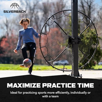 Silverback Multi-Sport Training Rebound Passback Net - Basketball Rebounder - Multisport Rebounder,Black
