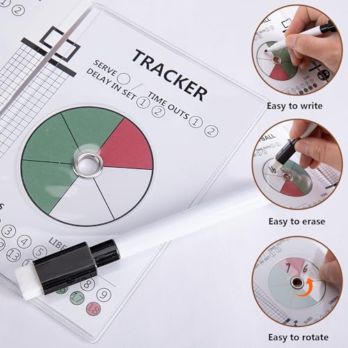RunNico 2Pcs Volleyball Trackers,Portable Volleyball Rotation Trackers with Marker,Sport Volleyball Rotation Trackers for Strategy Techniques Officials Referees and Coaches