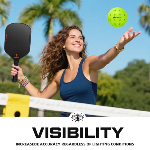 Pickleball Balls-USAPA Approved Outdoor/Indoor Pickleballs,Seamless Roto-Molded Design for Durability,Crack-Resistant 40-Hole Pickle Ball for Beginner Intermediate Pro Player,6/12/36/50/100Pack