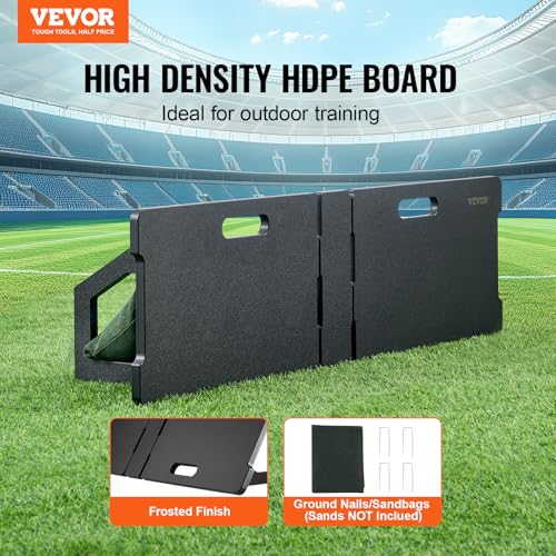 VEVOR Soccer Rebounder Board, Portable Soccer Wall with 2 Angles Rebound, Foldable HDPE Kickback Rebound Board, Soccer Training Equipment for Kids and Adults, Passing & Shooting Practice - size: 45"X13"