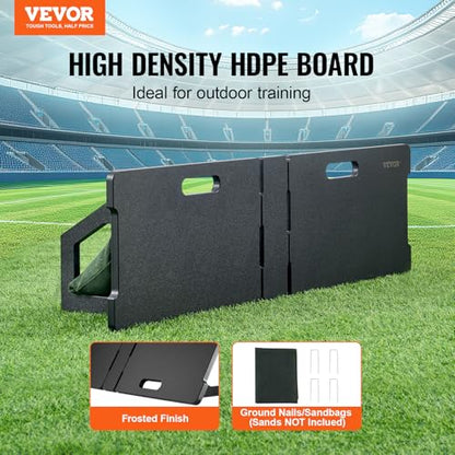 VEVOR Soccer Rebounder Board, Portable Soccer Wall with 2 Angles Rebound, Foldable HDPE Kickback Rebound Board, Soccer Training Equipment for Kids and Adults, Passing & Shooting Practice - size: 45"X13"