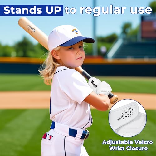 AIGEVTURE Baseball Bating Gloves Adult Youth Baseball Softball Batting Gloves Adult Kids Boys Girls - color: White, size: Kids X-Small