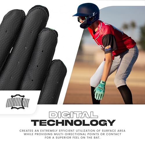 Franklin Sports MLB Youth Batting Gloves - Digitek Camo Baseball + Softball - Premium Leather - Many Sizes + Colors - Youth