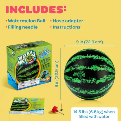Watermelon Ball – Cool Underwater Pool Toy for Teen Boys, Girls, Men & Women. Great Gifts for Swimming, Diving & Backyard Games. Best for Birthday Presents, Spring Vacation & Summer Family Fun. - size: 9", style: 9" Green