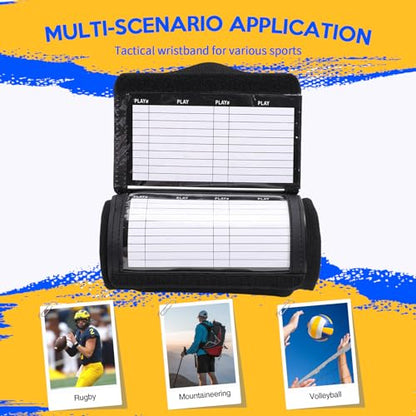 12 Packs Wristbands,Football Play Wristband,with Three-in-one Transparent Panel,Playbook Wristbands for Adult (Large)