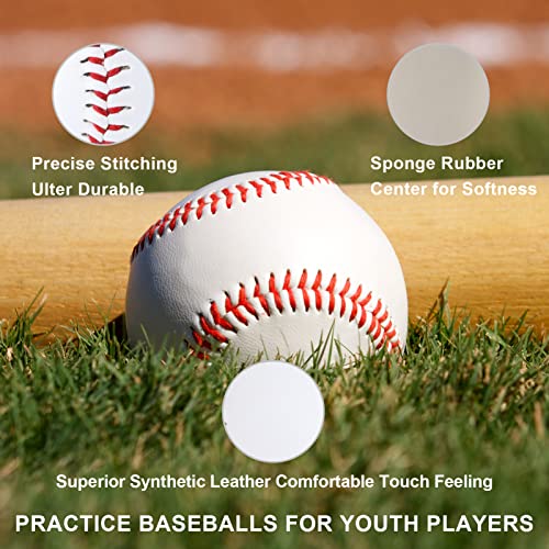 TeeBall 12 Pack Tballs Training 9 inch TeeBall Soft Baseballs for Training Safety Balls for Youth Coach Pitch Soft Baseballs for Beginners