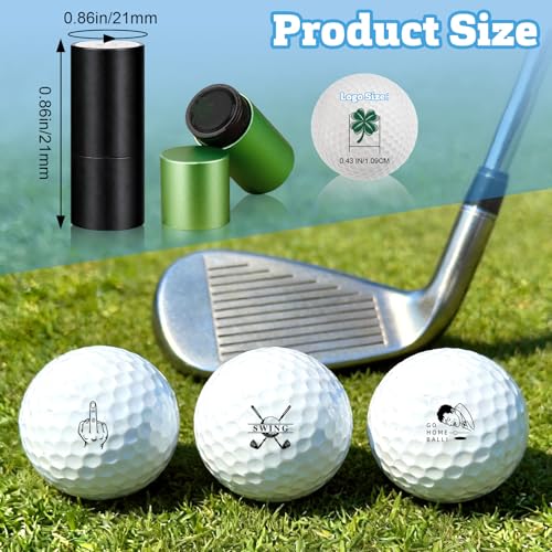 KAINSY Golf Ball Stamp Personalized, Quick-Dry Custom Logo Marker, Reusable Waterproof Golf Ball Marking Tool with Leak-Proof Ink Bottle & Manual, Golf Gift for Men Golfers, Dad, Husband, Retirement - color: Custom Stamp - Round