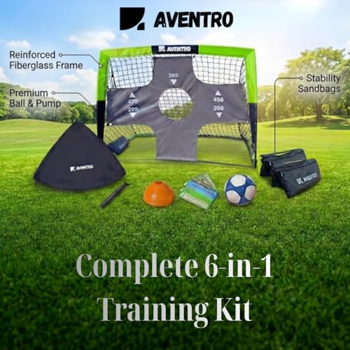 Premium Soccer Goal Set for Indoor & Outdoor – Improved Durability - Pop-Up Net with a Special Target, Ball and Multipurpose Pump, Cones & Sandbags to Support Maximum Stability (3x4 ft)