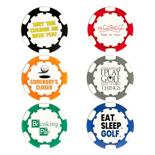 Golf Ball Marker Poker Chips | 6 Pack | Choose Your Golf Gift Set | Golf Marker Mens Gifts | Funny Golf Gifts | Funny Golf Accessories for Men | Womens Golf Accessories - color: Good Golfer