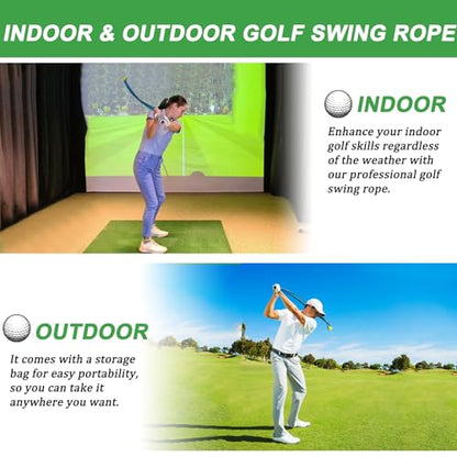 Golf Rope Swing Trainer, Professional Golf Swing Rope Training Aid to Improve Speed, Tempo, Rhythm, Flexibility and Strength, Golf Warm-Up Practice Equipment for Golfers of All Levels - color: Blue