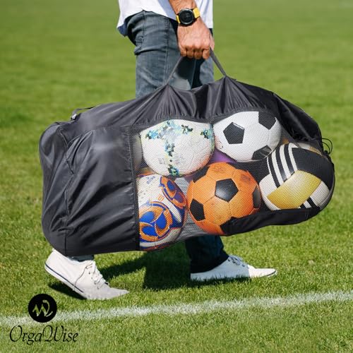 OrgaWise Extra Large Soccer Ball Bags for Coaches with Handle and Strap,Basketball Ball Bag - size: 27"x36"/70x90cm