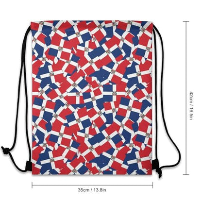 Beam Backpack Drawstring Sack Large Capacity for Soccer Basketball Sports Equipment Travel Men Women, Dominican Republic Flag Wave Bags - color: Picture (346)
