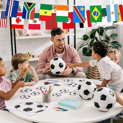 48 Countries Flag Banner, 50ft String with 48 National Flags International Bunting for Soccer Party Decorations, Football Supplies, Global Sports Bunting