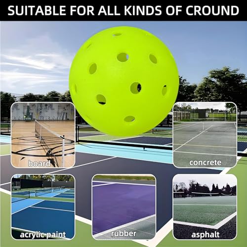 Pickleball Balls | Crack-Resistant | 40 Holes Outdoor & Indoor Pickle Balls | High Bounce, Perfectly Balanced Pickle Ball for Tournament Play - color: 50PC