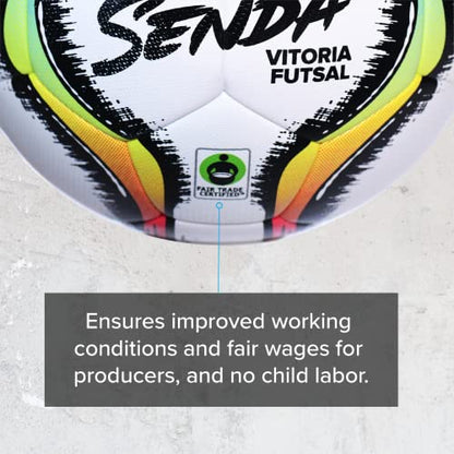 Senda Vitoria Premium Match Futsal Ball, Fair Trade Certified - color: Red/Light Blue, size: Size 3