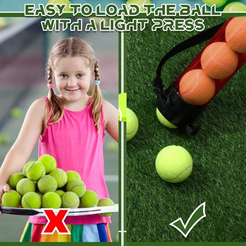 Lenwen 2 Pack Tennis Ball Tube Pickup, Fits 15 Tennis Ball with Shoulder Strap, Lightweight Collector Holder Picker Grabber Retriever Tube Carrier for Players, Coaches & Instructors - color: Rose Red
