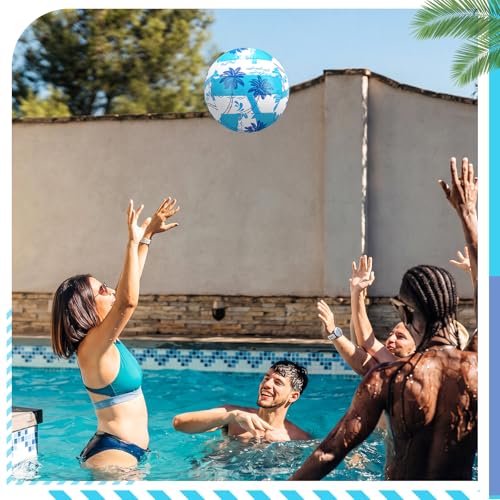 Jenaai 8.5 Inch Waterproof Water Volleyball for Pool with Pump All-Purpose Soft PU Beach Volleyball for Adults Swimming Pool Summer Game Accessories Outdoor and Indoor