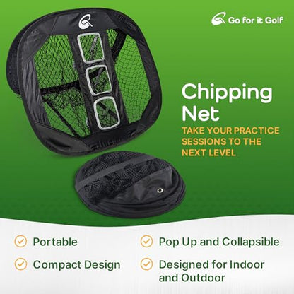 Go For It Golf Gift Box - Ultimate Golf Kit Essentials for Men & Women, Premium Golfing Accessories, Golfer Training Tools & Gear - style: Chipping Net (Tees)