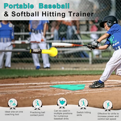 Hitting Stick Batting Swing Trainer, Batting Practice Equipment for Baseball and Softball, Ideal One-on-One Coaching Tool for Baseball 54'' - style: Softball & Baseball Swing Trainer
