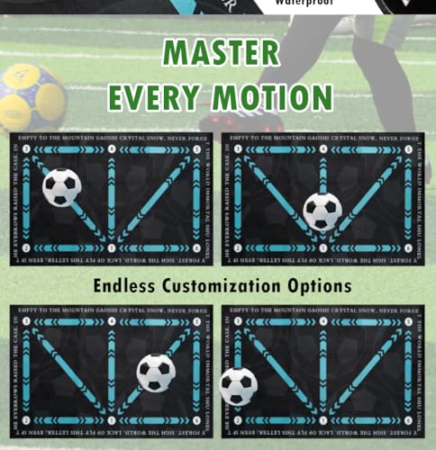 Pro Agility Soccer Mat with Video Training | 47"x32" Soccer Training Mat for Ball Mastery & Quickness | Non-Slip Footwork Skills Mat for Home/Gym | All Ages 5-65+ Training Equipment Kit - style: SOCM02